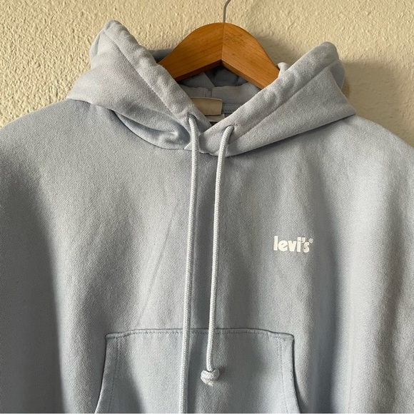 Levi's Laundry Day Cropped Hoodie Sweater Women’s XS Blue Relaxed Fit Skater - Picture 4 of 11